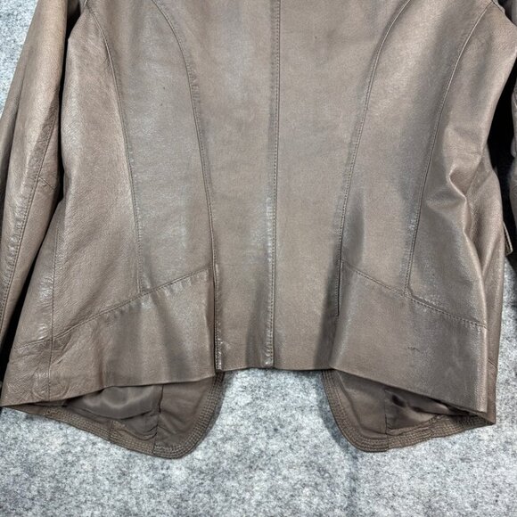 DANIER Women's Tan Leather Jacket - Picture 11 of 14